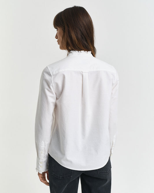 Klassische Oxford-Rüschenbluse