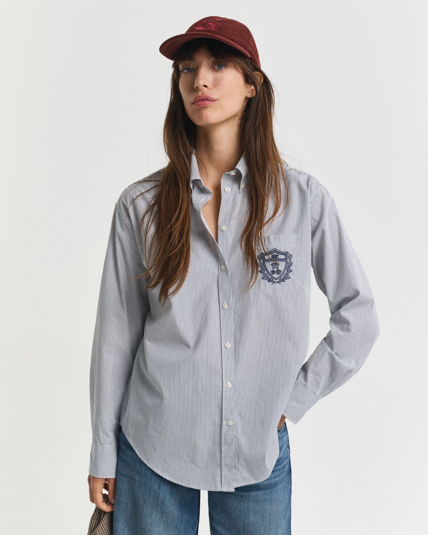 Chemise graphique en popeline coupe décontractée