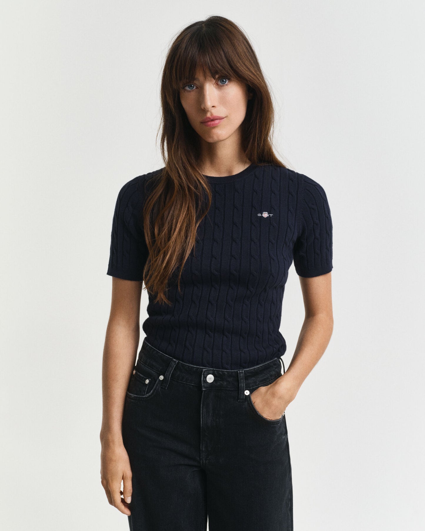 Pull torsadé en coton stretch