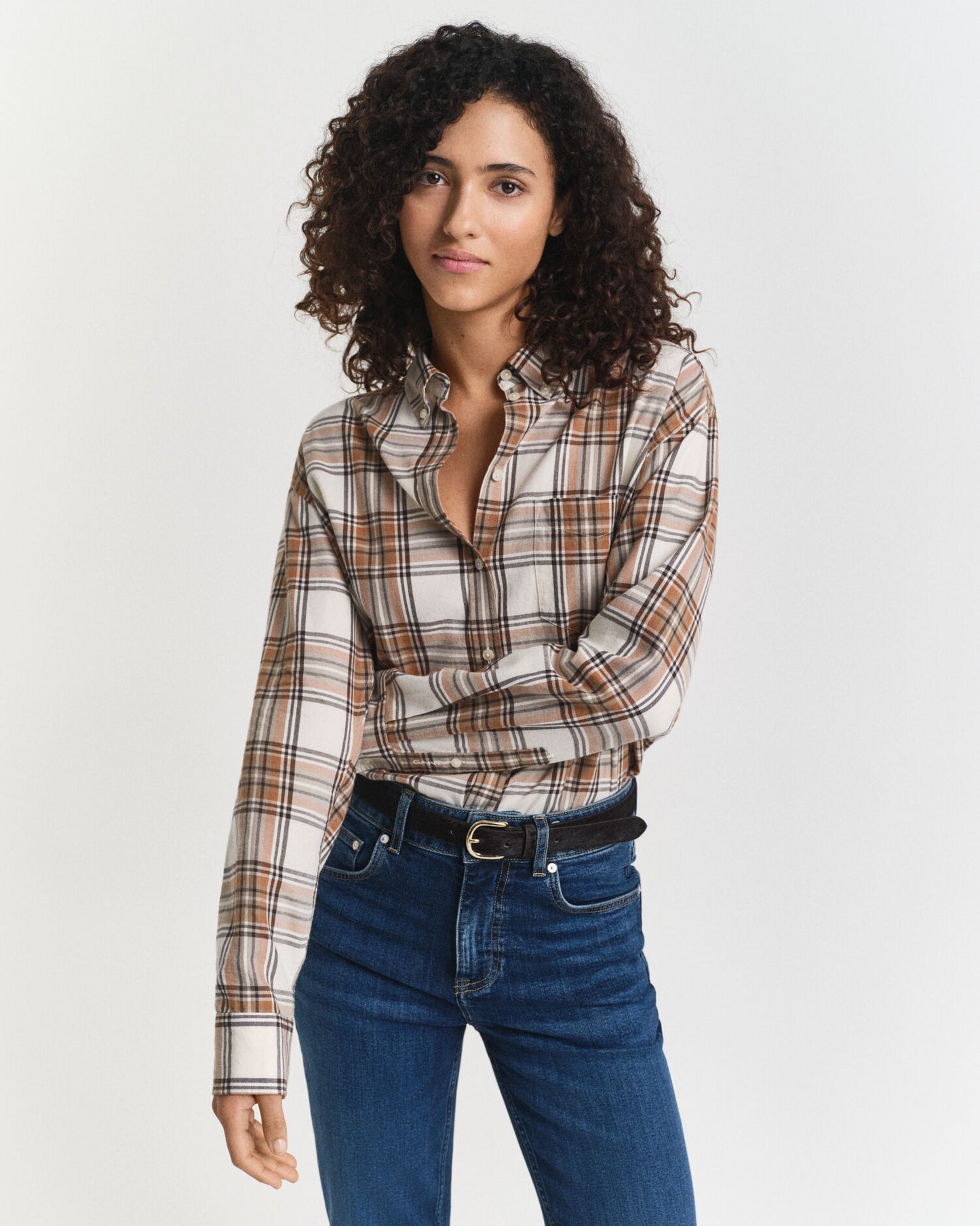 Chemise en flanelle à carreaux coupe décontractée