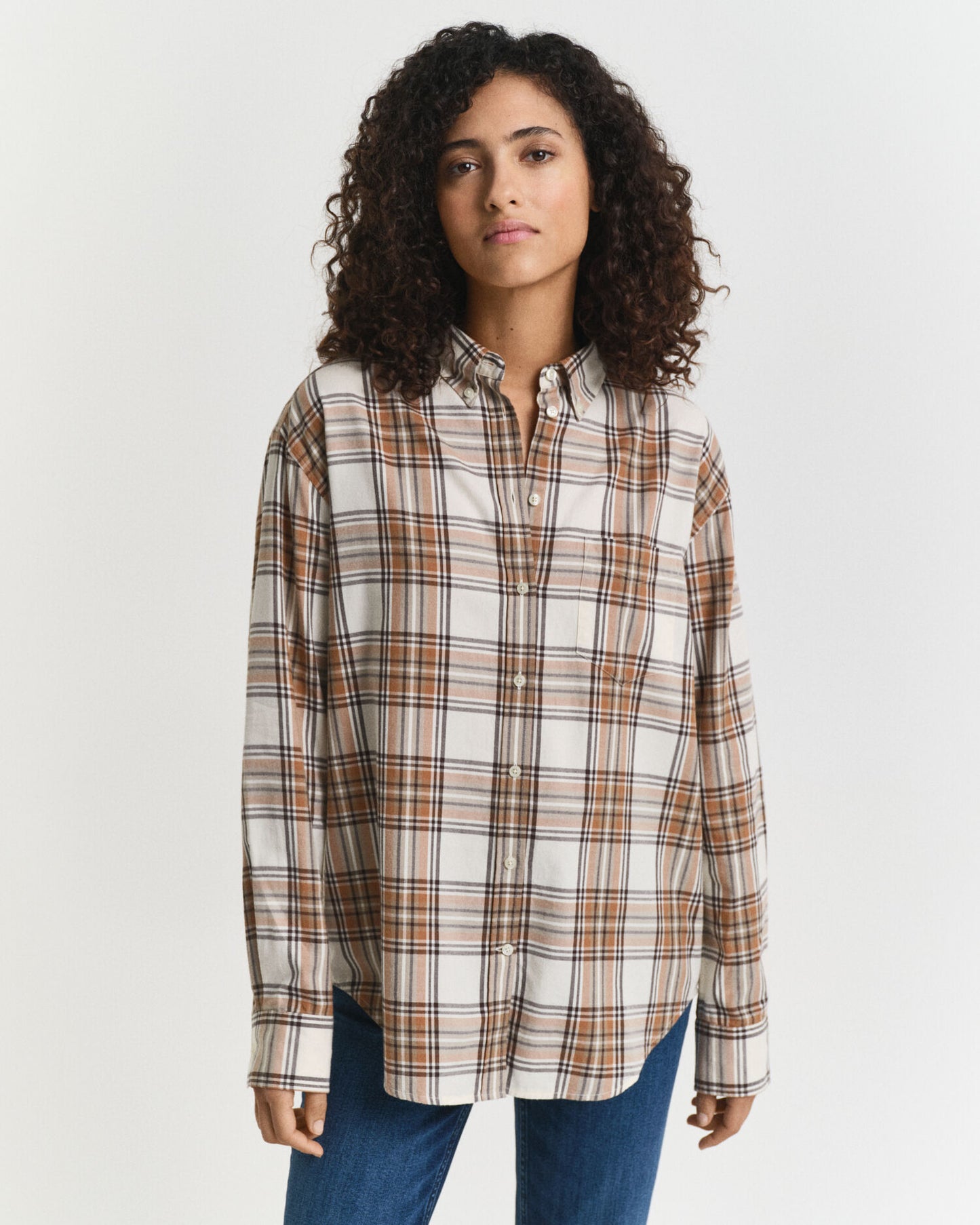 Chemise en flanelle à carreaux coupe décontractée