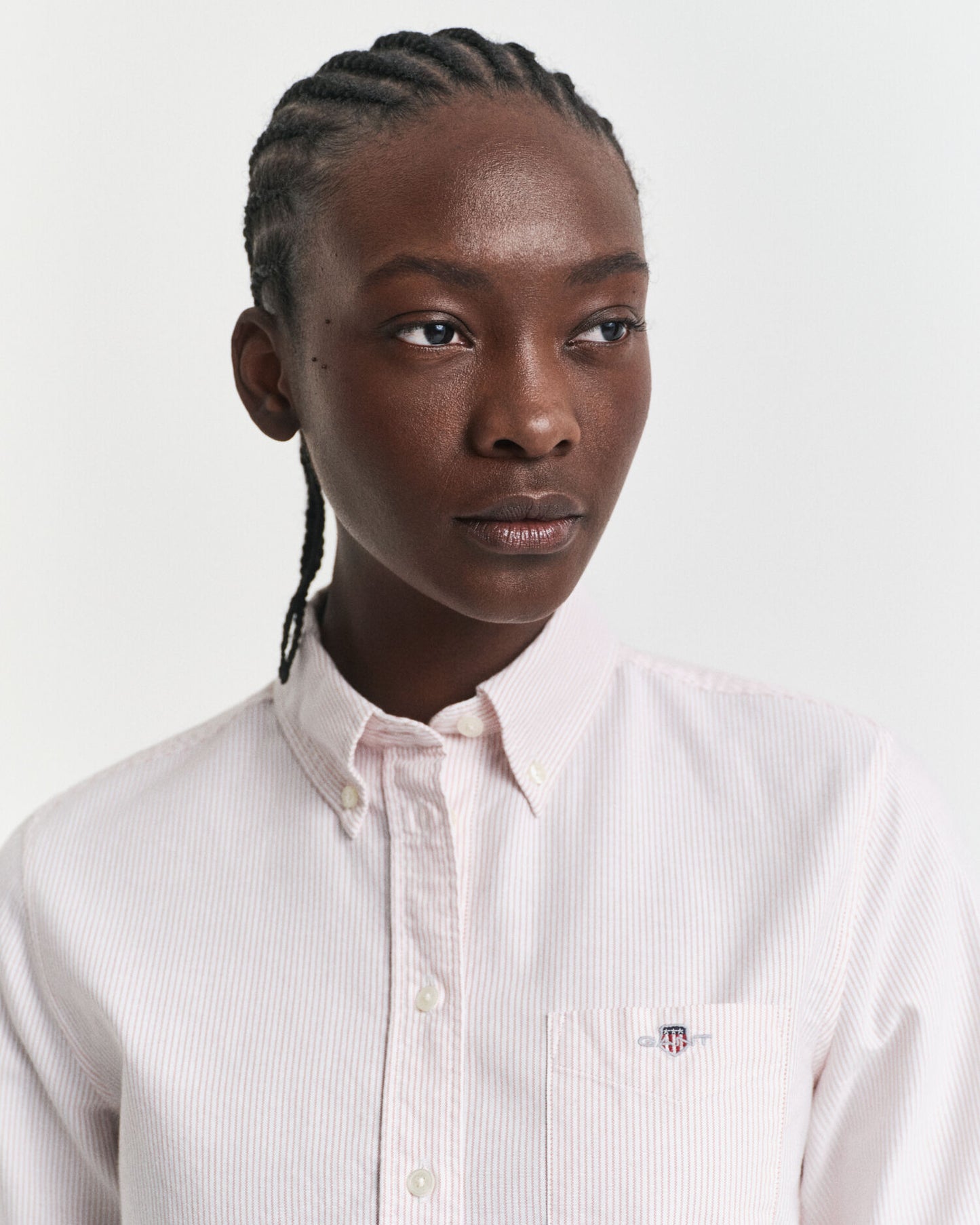 Chemise Oxford à rayures classique coupe droite