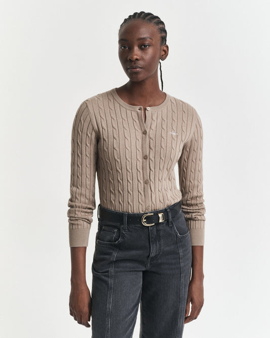 Cardigan aus Stretch-Baumwolle mit Zopfmuster