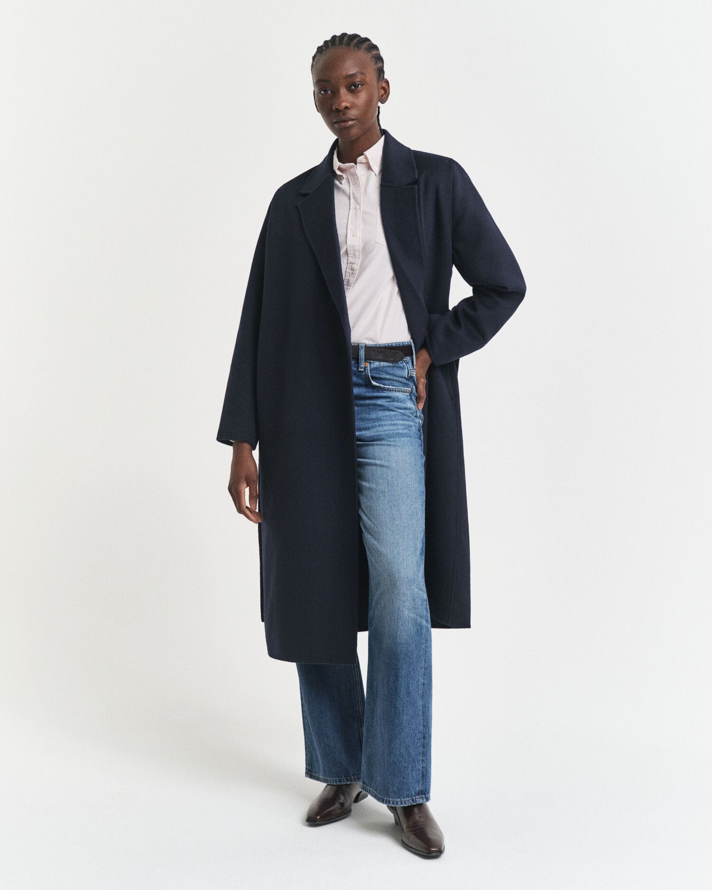 Chemise Oxford à rayures classique coupe droite