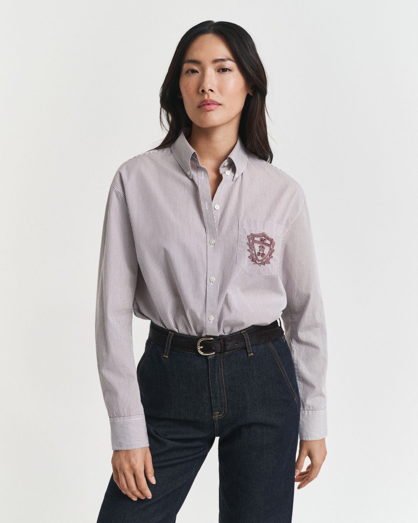 Chemise graphique en popeline coupe décontractée