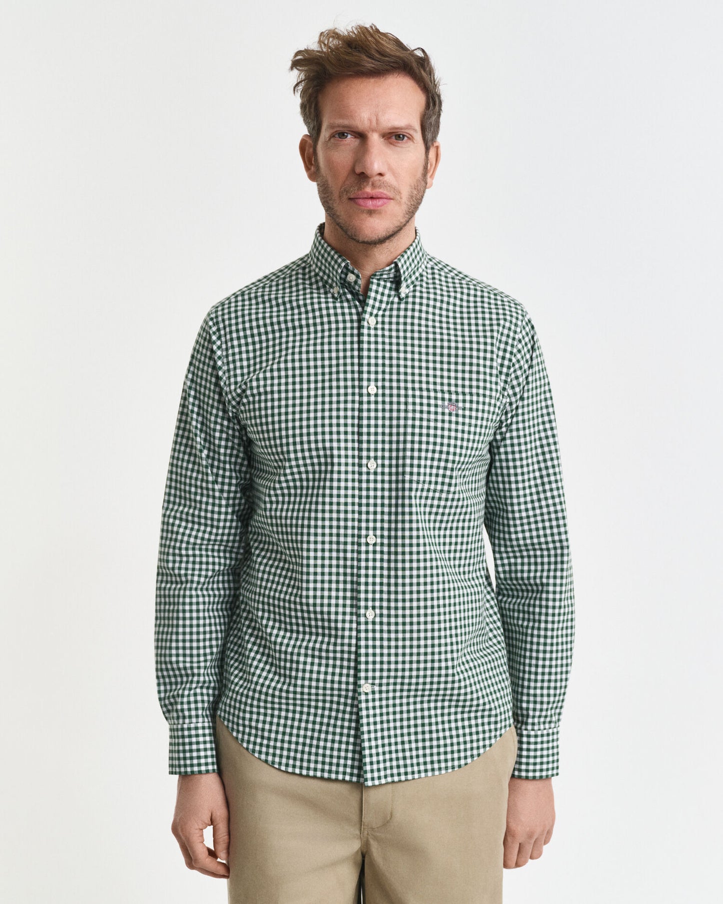 Regular Fit Klassisches Gingham-Popelinehemd