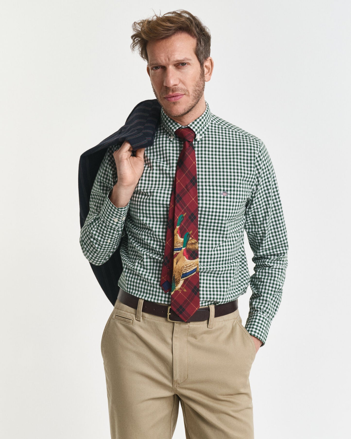 Chemise popeline coupe droite à carreaux vichy classiques
