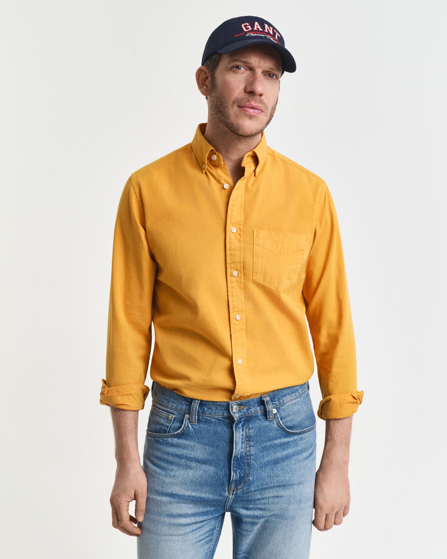 Chemise en sergé coupe droite