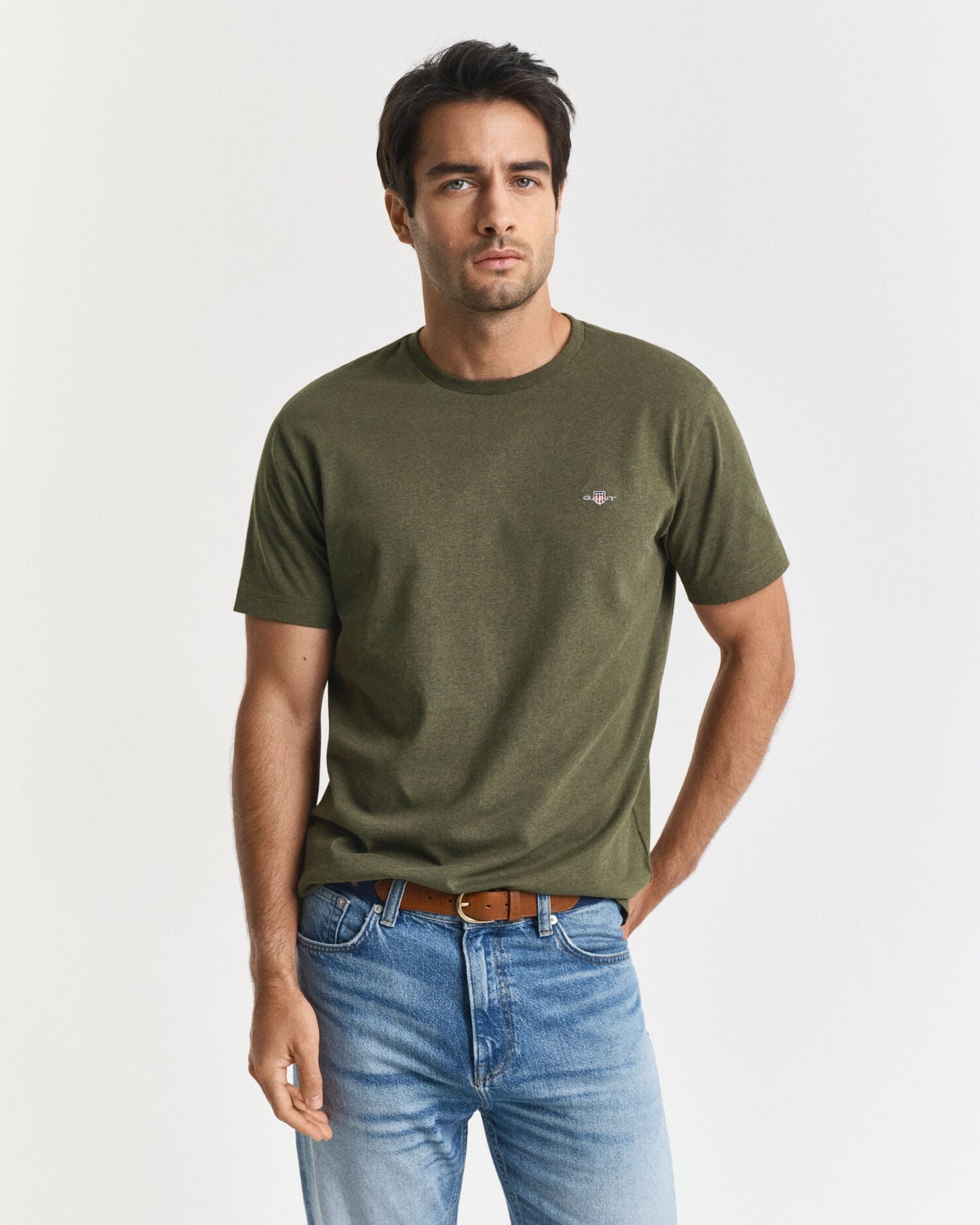 T-shirt Regular Coupe Droite avec Écusson