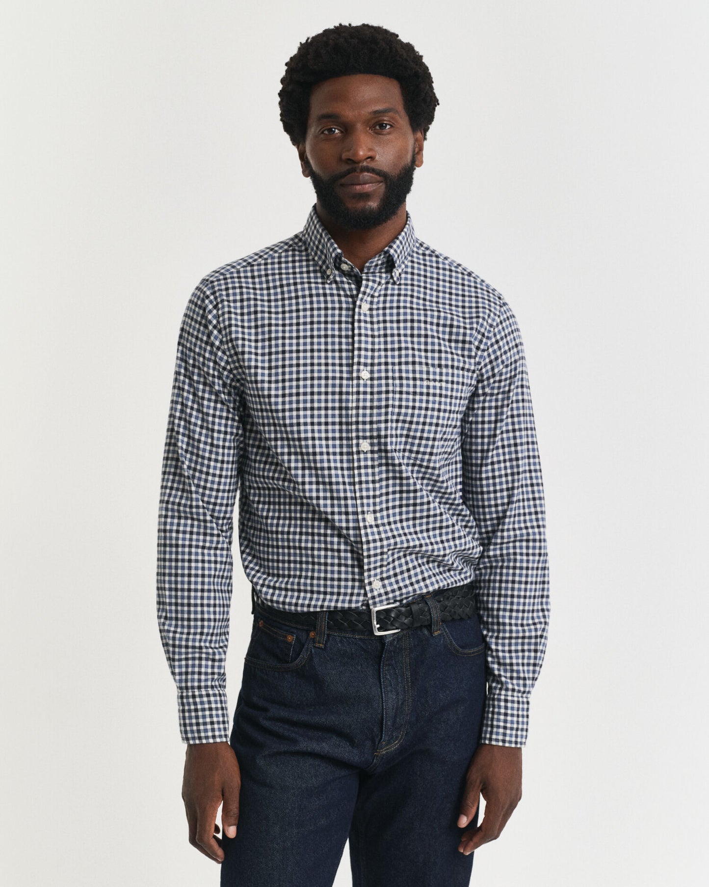 Regular Fit Hemd aus Vichykaro-Twill
