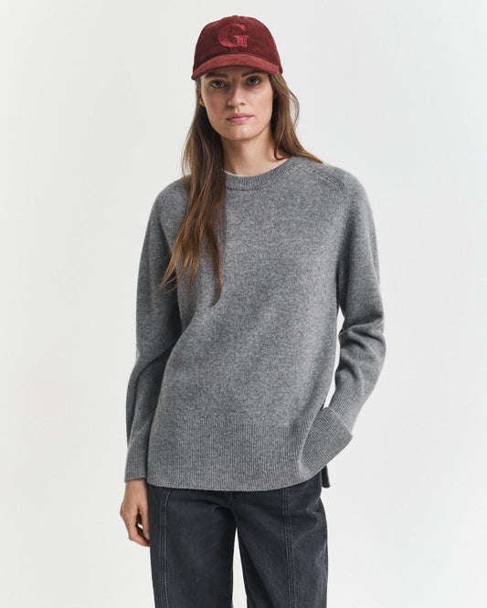 Pullover aus weicher Wolle mit Kaschmiranteil, Rundhalsausschnitt