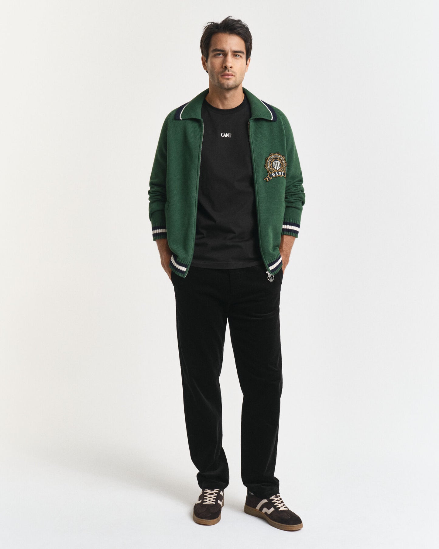 Pantalon Chino en Coton Velours Coupe Droite