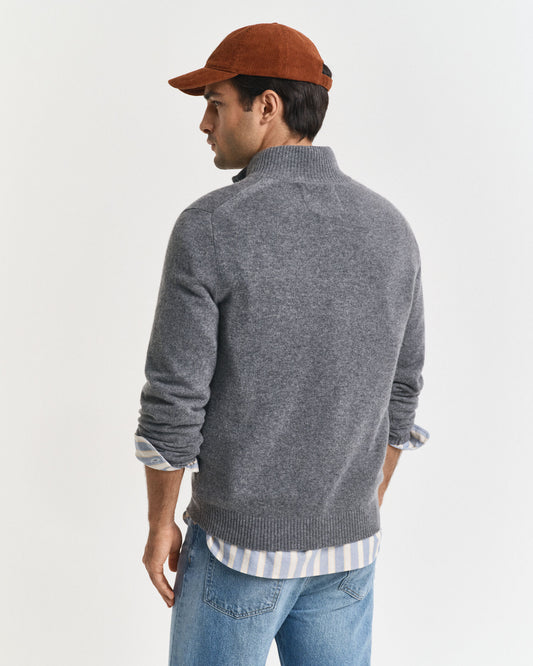 Pull mi-zippé en cachemire