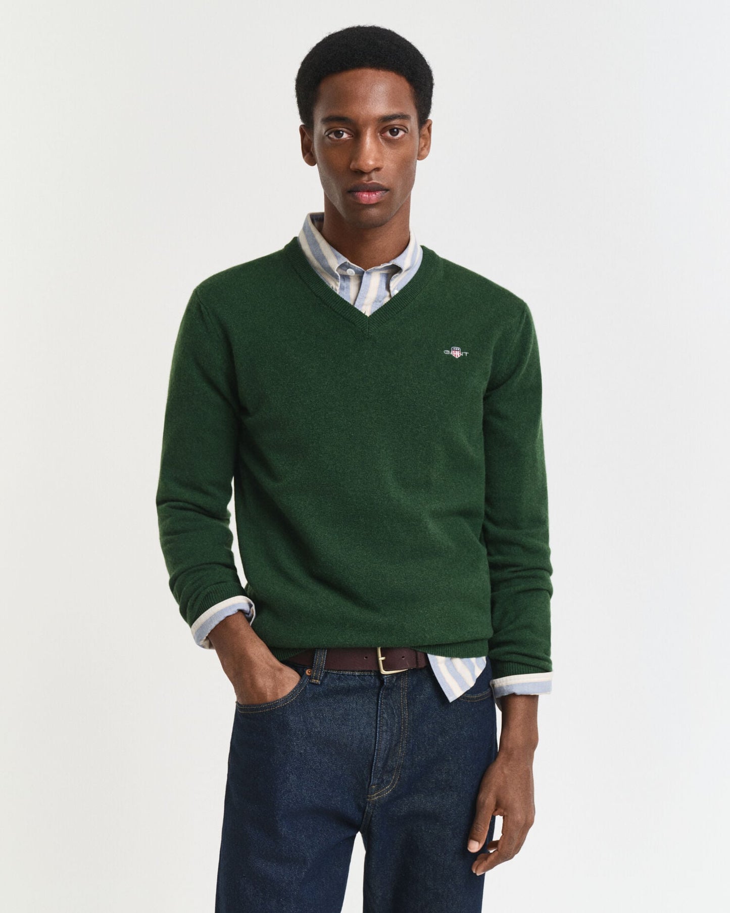 Pull en agneau mérinos extrafin à col en V