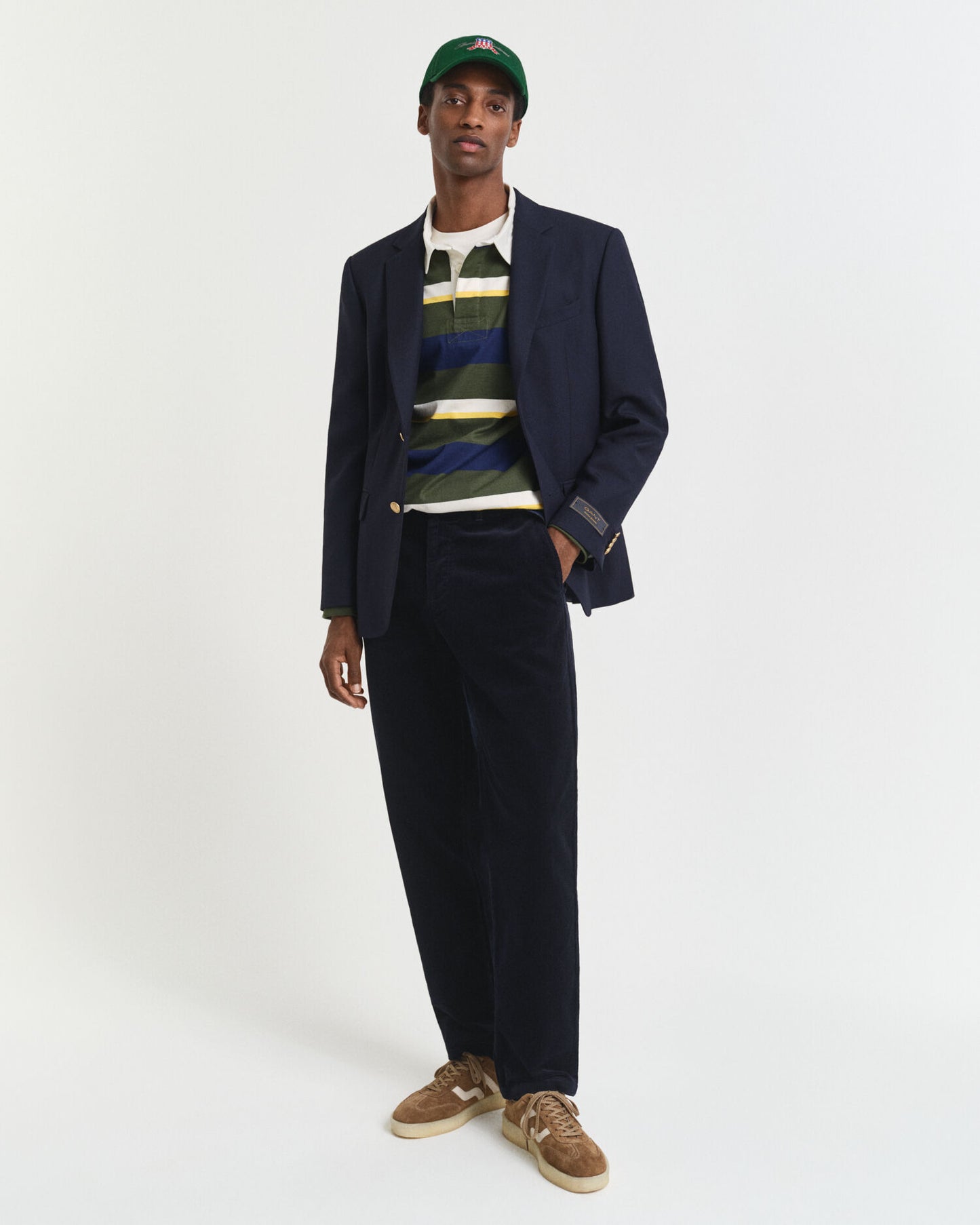 Pantalon Chino en Coton Velours Coupe Droite