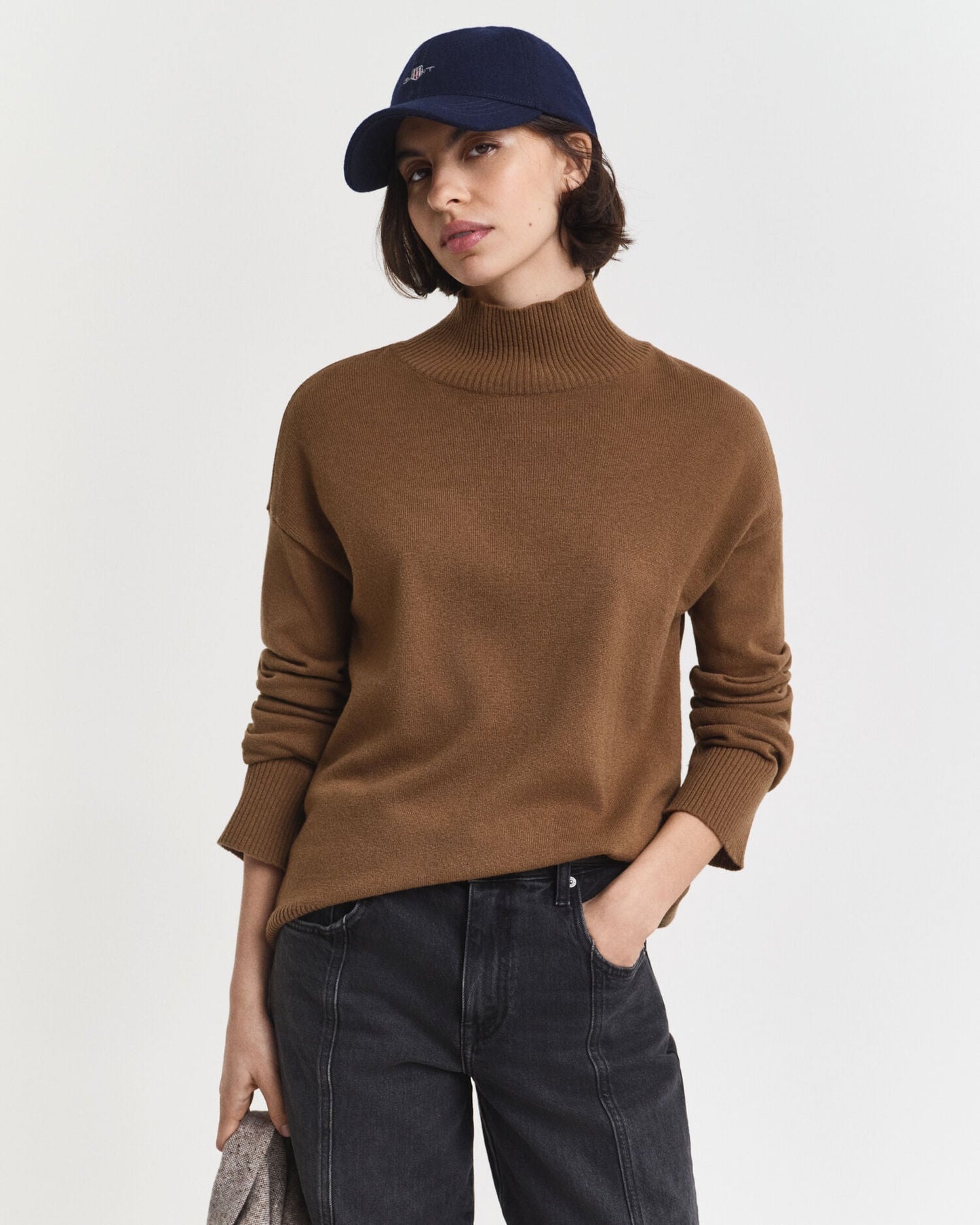 Pull à col roulé en laine d'agneau superfine