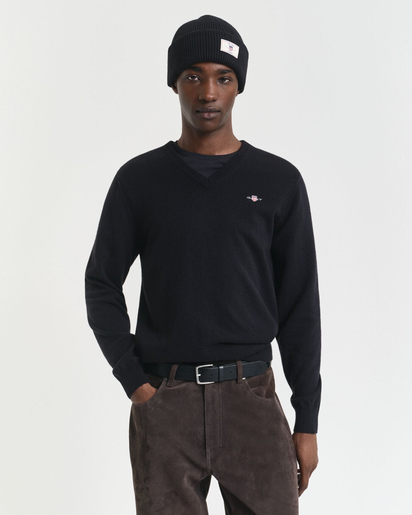 Pull en agneau mérinos extrafin à col en V