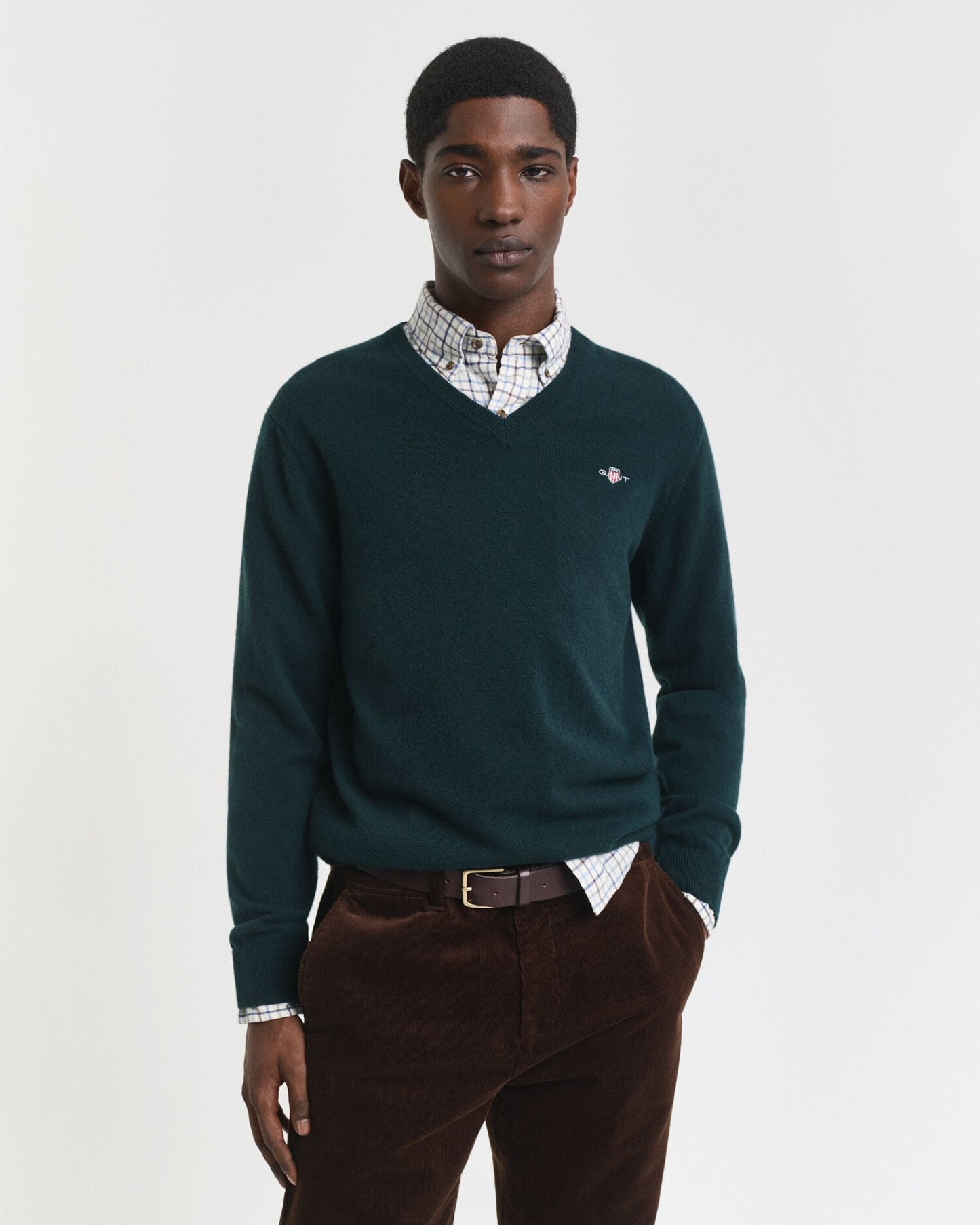 Superfeiner Lammwoll-V-Pullover