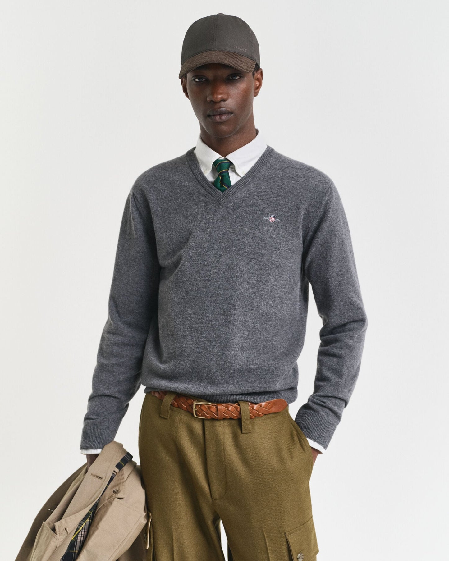 Superfeiner Lammwoll-V-Pullover
