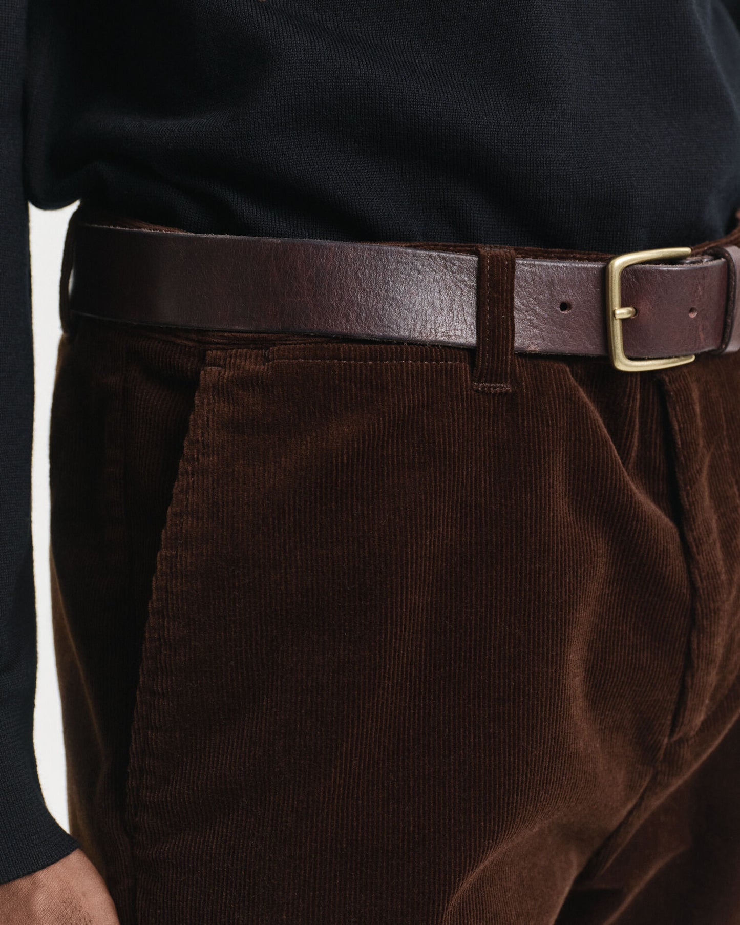 Pantalon Chino en Coton Velours Coupe Droite