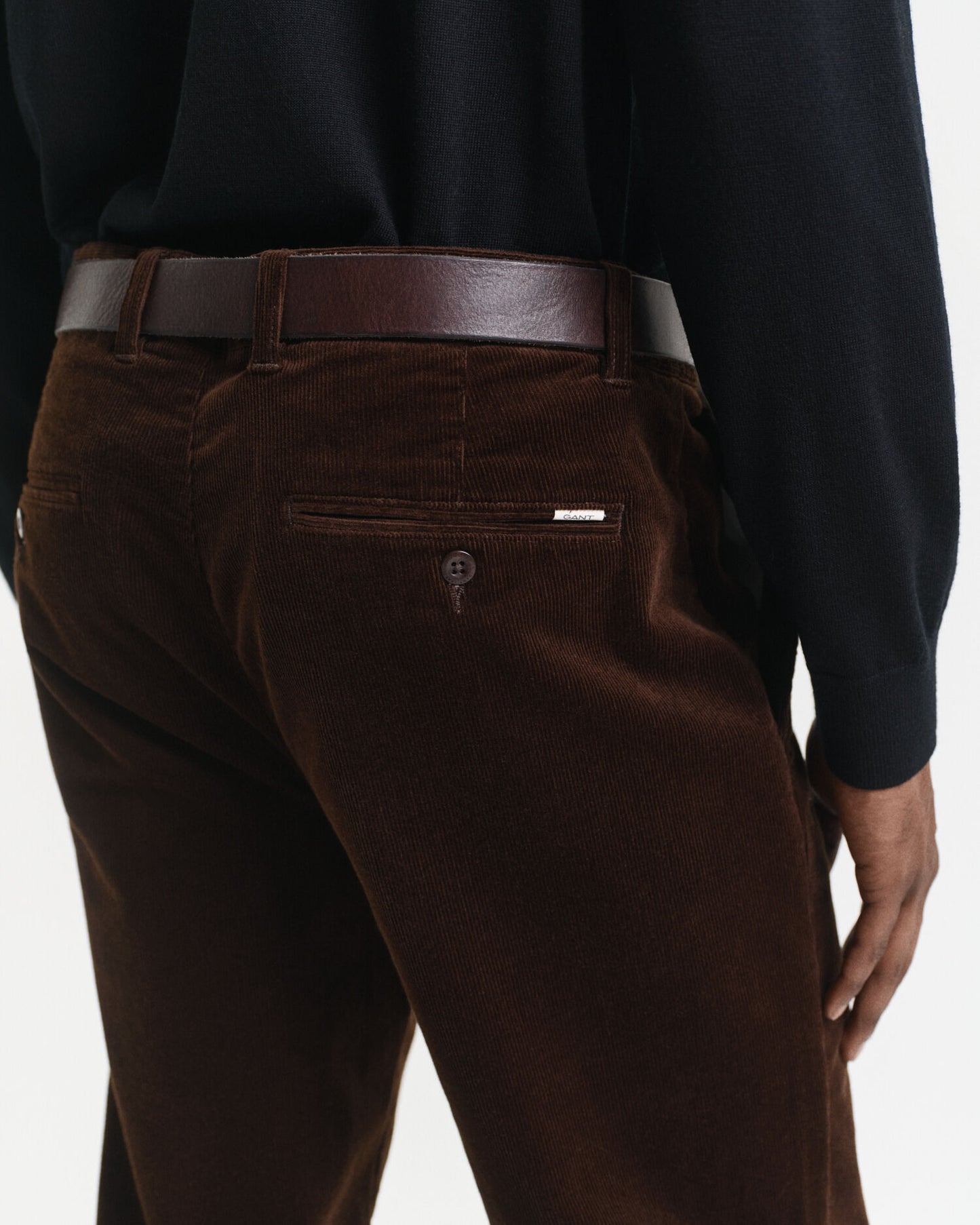 Pantalon Chino en Coton Velours Coupe Droite