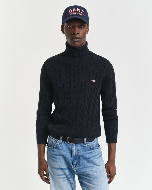 Pull col roulé torsadé en coton