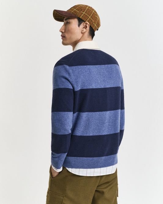 Pull en maille agneau rayé extra fine