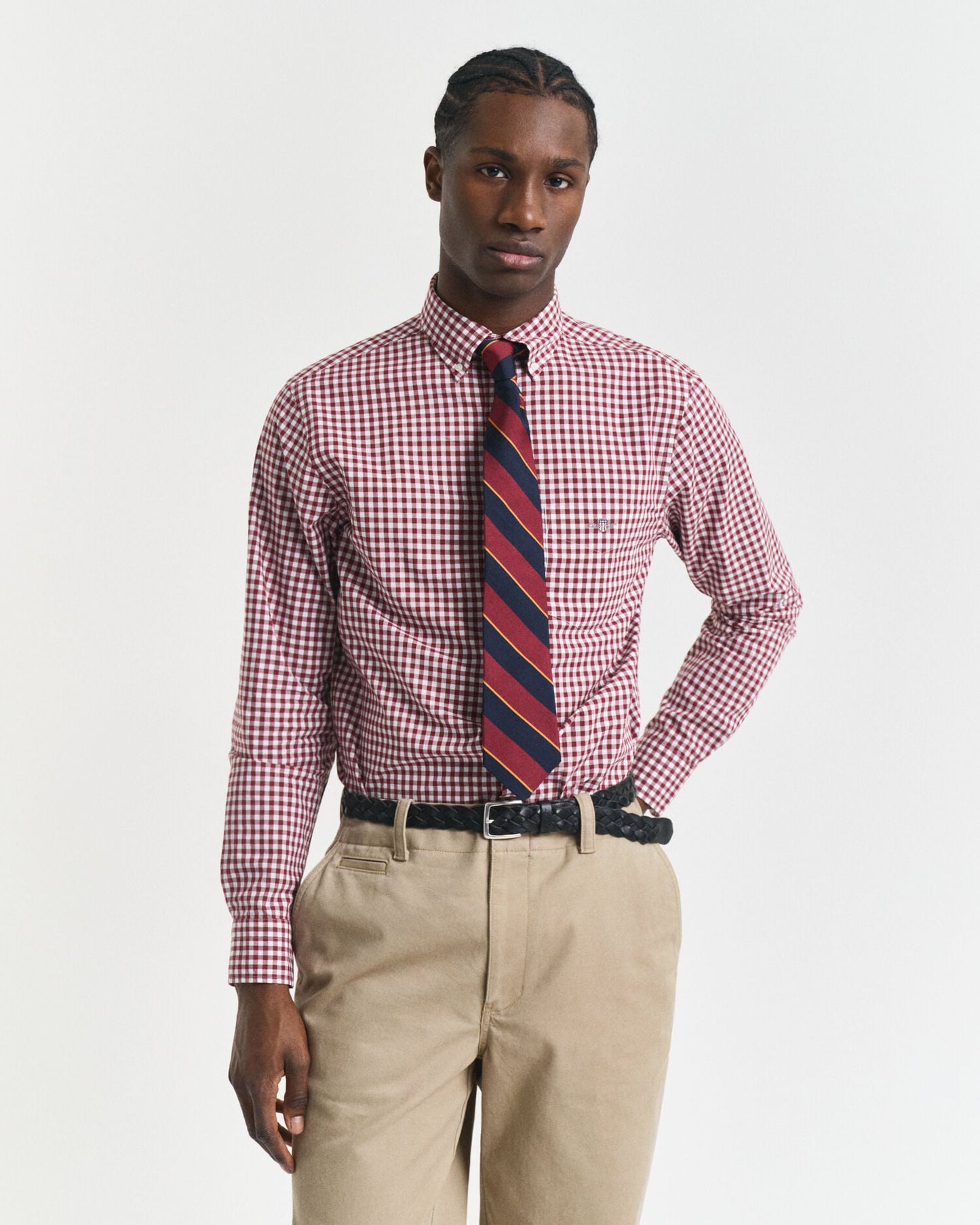 Regular Fit Klassisches Gingham-Popelinehemd