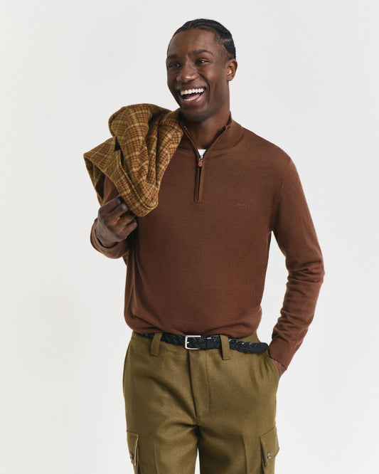 Pull demi-zip en laine mérinos extrafine