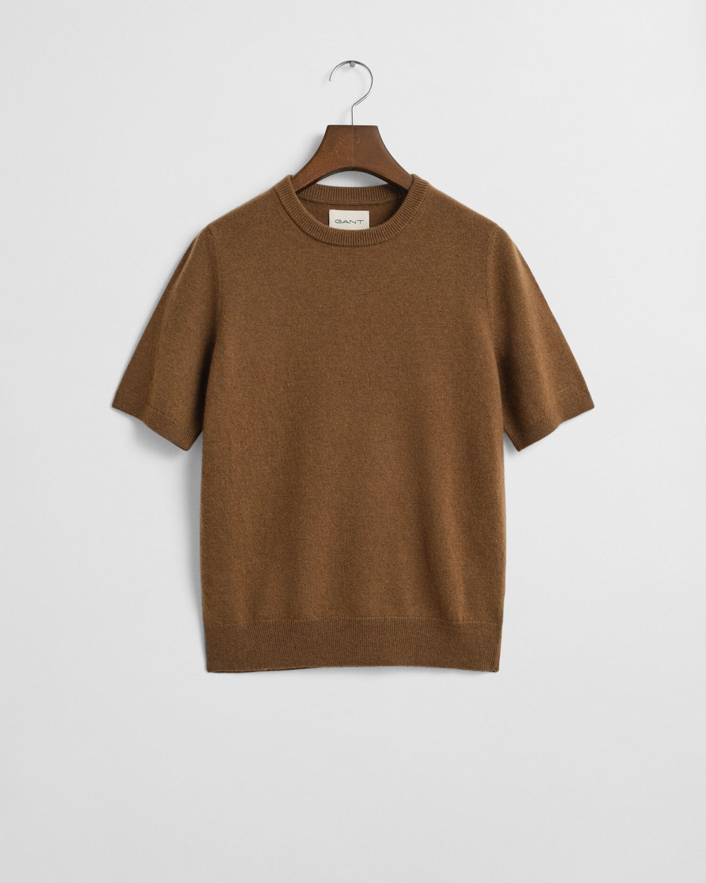 Pull ras-du-cou à manches courtes en agneau superfine