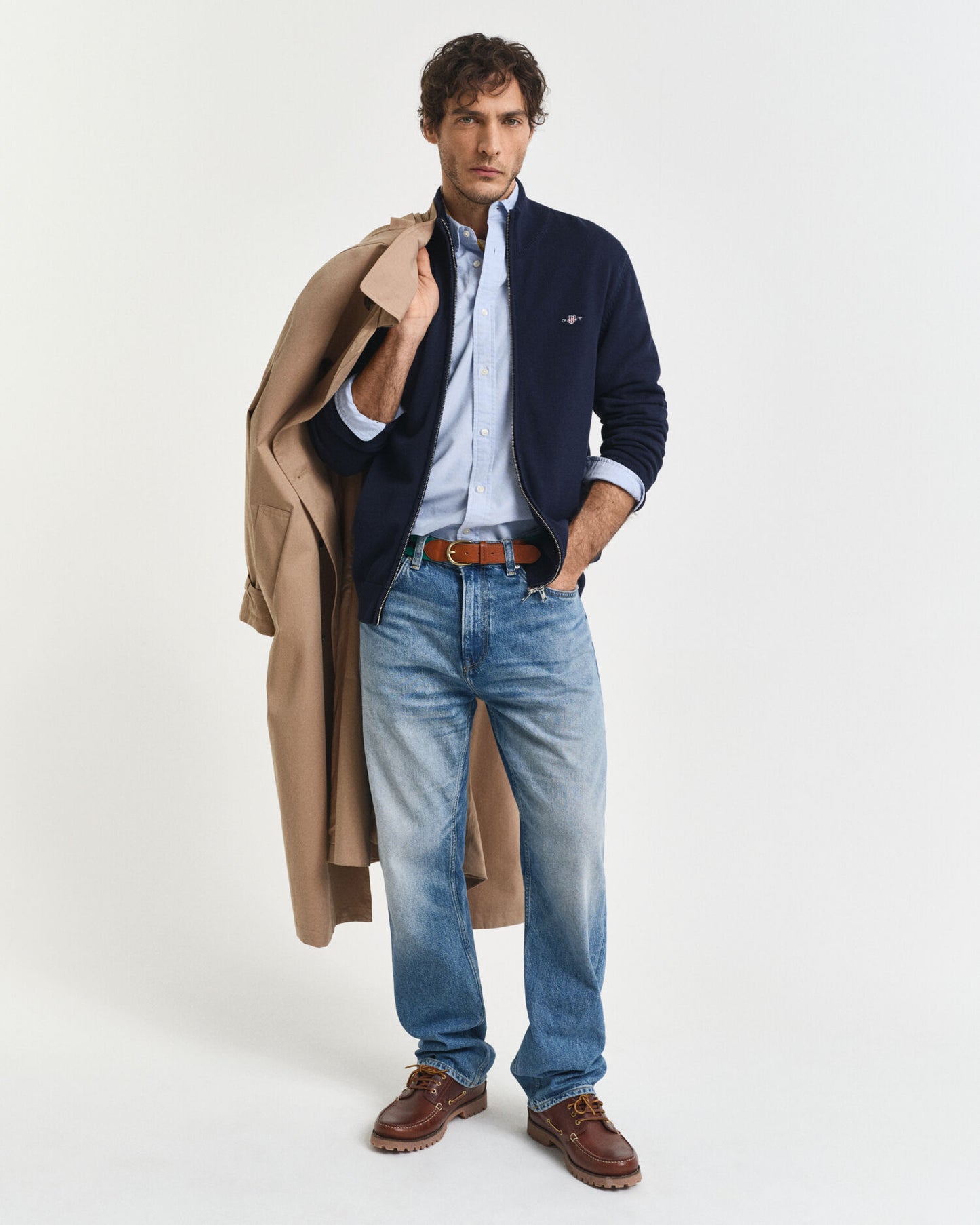 Gilet zippé en coton décontracté